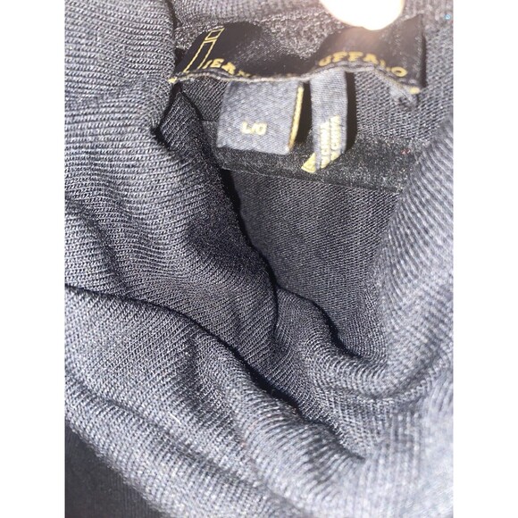 Jeans By Buffalo Cold Shoulder Cowl Neck Navy Blouse Size Large Jersey Knit - Picture 5 of 6